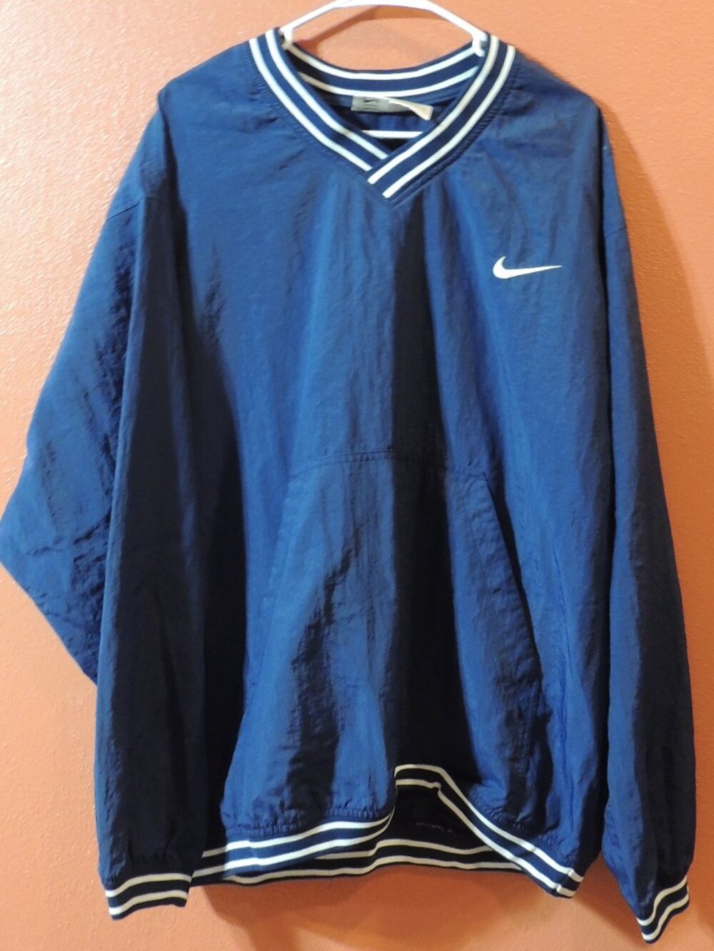 Nike Sweater Men X Large Blue White Outdoor Walk Hike Fitness Pullover Sweater